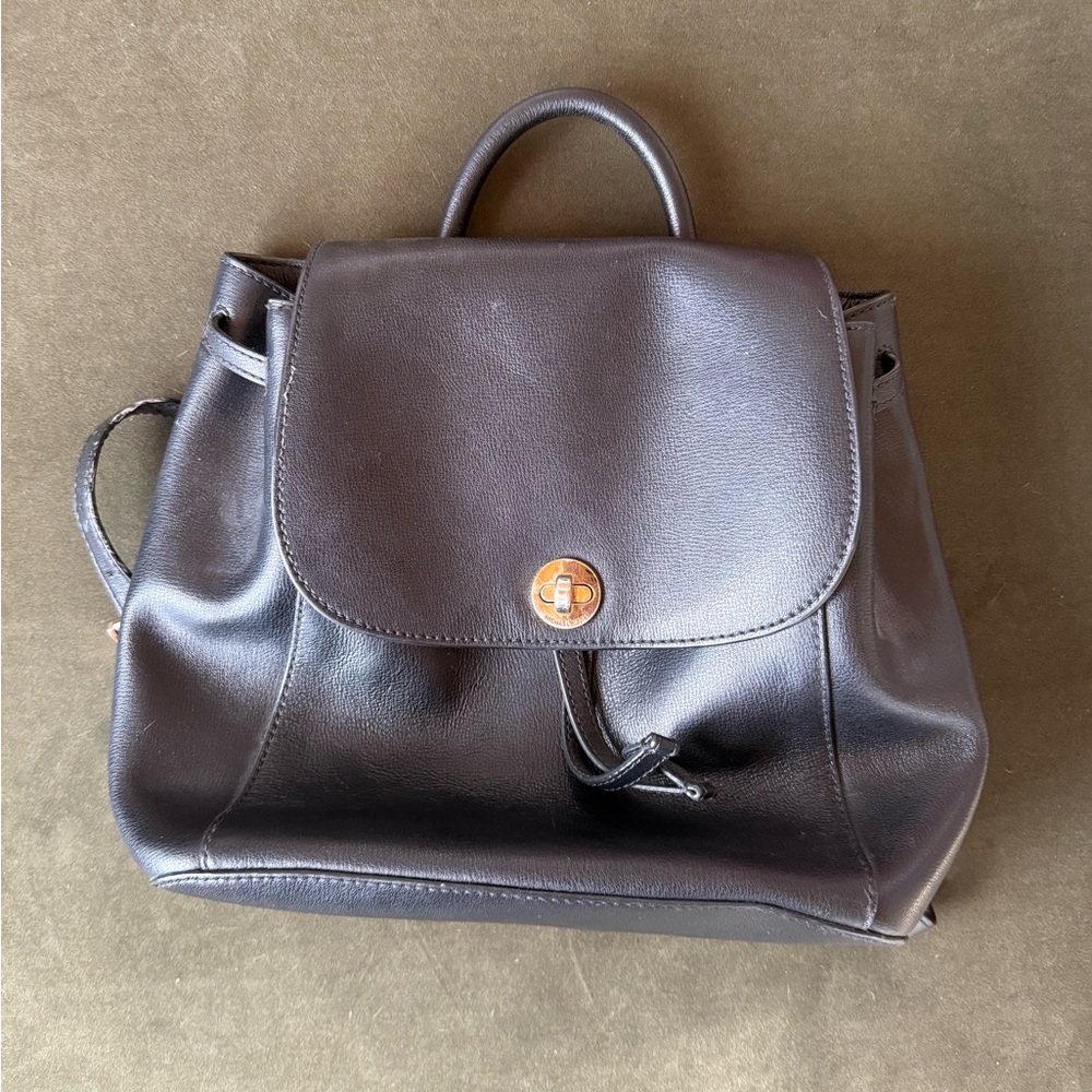 Black Leather Backpack